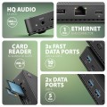 Axagon HMC-U4 stacja dokująca Przewodowa USB4 Czarny - 2590052