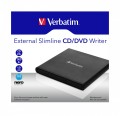 Verbatim External Slimline CD/DVD Writer dysk optyczny DVD±RW Czarny - 2630103