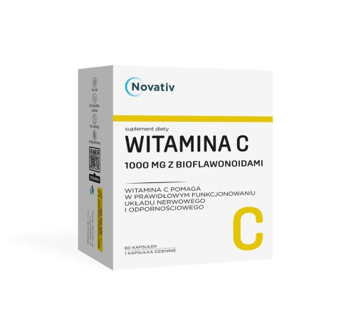Novativ Witamina C 1000 mg z bioflawonoidami, kaps.,60 szt - 2642992