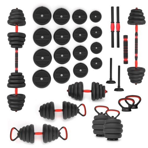 Zestaw ciężarów 6w1 HMS SGN130 (sztanga, sztangielki i kettlebell) 30kg (WYPRZEDAŻ) - 2643753