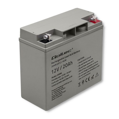 QOLTEC AKUMULATOR AGM 12V | 20AH | MAX.300A - 1135608
