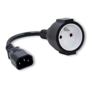 Adapter Qoltec IEC 320 C14 / FRENCH | 0.15m