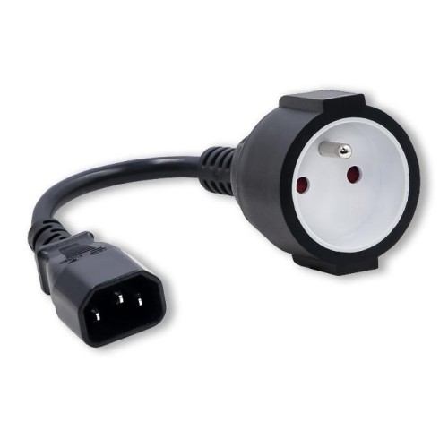 Kabel adapter Qoltec IEC 320 C14 / FRENCH | 0,15m - 973716
