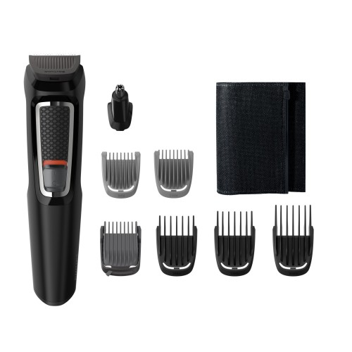 Philips MULTIGROOM Series 3000 Trymer do twarzy i włosów 8 w 1 z 8 nasadkami - 2646599