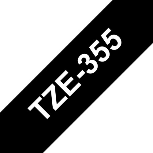 Brother TZE-355 taśmy do etykietowania Biały na czarnym - 1943290