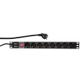 LogiLink PDU8C01 rozdzielacz zasilania PDU 8 x gniazdo sieciowe 1U Czarny - 2648947