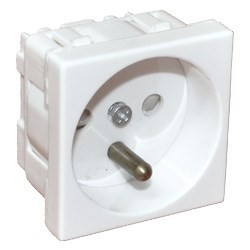 Alantec Gniazdo elektryczne 45x45, białe - 2P+Z (PZ01B) - 740113