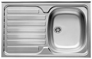 PYRAMIS INTL 80X50 1B1D Zlew zamontowany na szczycie Prostokątny Stal nierdzewna