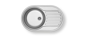 Zlewozmywak stalowy PYRAMIS SR MINI (76,5x48) 1B 1D 100166801 gładki polerowany