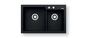 Pyramis Diplos (79X51) 1 3/4B 070168601 Volcano zlewozmywak granitowy 2-komorowy, czarny