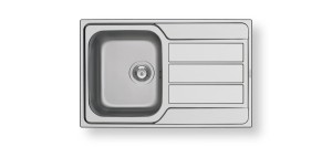 Pyramis Athena (79X50) 1B 1D 100180101 Zlewozmywak stalowy z ociekaczem, len, srebrny