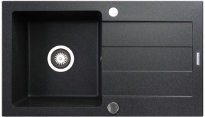Zlewozmywak granitowy z ociekaczem Pyramis Sparta 1B 1D 700166701 Volcano (czarny), 1 komora