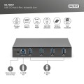 Hub/Koncentrator DIGITUS przemysłowy 4-portowy USB 3.0 SuperSpeed aktywny metalowa konstrukcja szyna DIN - 2265927