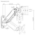 Uchwyt naścienny monitora Maclean, 17-32'', 9kg max, sprężyna mechaniczna, MC-979 - 2650402