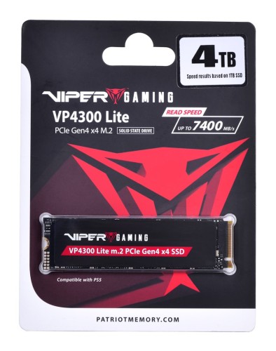 Dysk SSD Patriot Viper VP4300 Lite 4TB M.2 2280 PCIe Gen4 x4 NVMe (7400/6000 MB/s) - 1640163