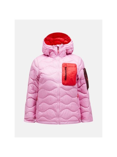 Kurtka puchowa damska Peak Performance Helium Utility Down Hood Jacket - morning dew/brill red/obscure - 2651633