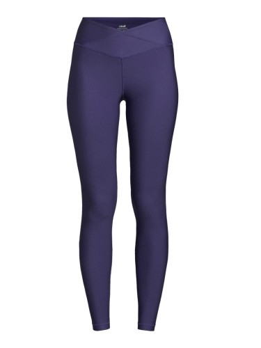Legginsy damskie z wysoką talią Casall Overlap High Waist Tights fioletowy - 2651779