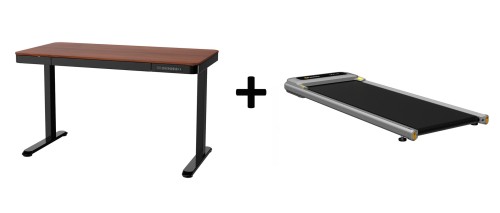 Bieżnia Urevo U1 Smart Walkingpad + Biurko regulowane elektrycznie TUCKANO czarny/orzech - 2653320
