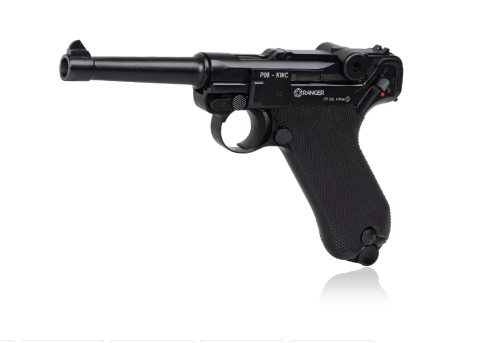 Wiatrówka pistolet RANGER P08 Parabellum KWC kal. 4,5 BBs BLOW BACK 21 strz. FULL METAL CO2 (AAKCMB410AZB) - 2653869