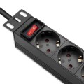 Qoltec Aluminiowa Listwa zasilająca  PDU do  RACK 10'' | 1U | 16A |  4xSCHUKO | 1.8m - 2041155