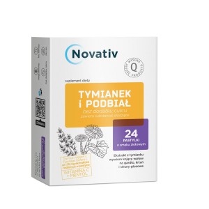 Novativ Tymianek i Podbiał, 24 pastylki do ssania