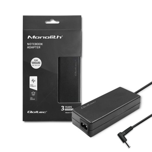 Qoltec Zasilacz do laptopa Samsung PREMIUM 65W | 19V | 3.42A | 3.0*1.0 - 1627608