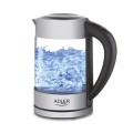 Adler AD 1247 NEW czajnik elektryczny 1,7 l 2200 W Orzech laskowy, Stal nierdzewna, Przezroczysty - 2656630