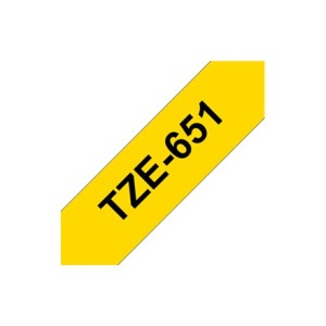 Taśma Brother P-Touch TZe-651 24mm x 8m (TZE651) - żółta, czarny nadruk