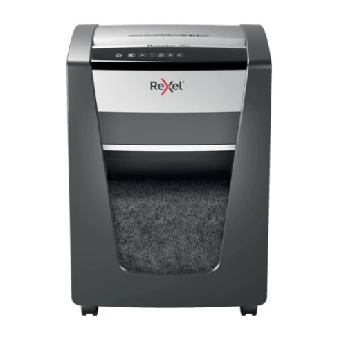 Rexel Niszczarka Momentum M515, P-5, 30L, 15 kartek,  tnie na ścinki 2 x 15 mm, czarna - 2662120