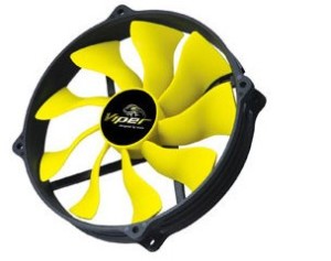 Akasa 14cm Viper R Fan Obudowa komputera Wentylator Czarny, Żółty
