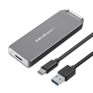 Obudowa/kieszeń Qoltec mini na dysk M.2 SSD | NVMe | PCIe | USB 3.1 | Super speed 10Gb/s | 2TB | Srebrna