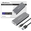 Qoltec Mini Aluminiowa Obudowa | Kieszeń na dysk M.2 SSD | NVMe | PCIe | USB 3.1 | Super speed 10Gb/s | 2TB | Srebrna - 2663141