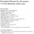 Gembird 3DP-PLA1.75-01-W materiały drukarskie 3D Kwas polimlekowy (PLA) Biały 1 kg - 1027735