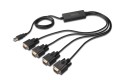 Adapter DIGITUS DA-70159 (USB M - 4x RS-232 M; 1,5m; kolor czarny) - 2002745