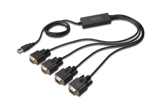 Adapter DIGITUS DA-70159 (USB M - 4x RS-232 M; 1,5m; kolor czarny) - 1912026