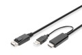 Kabel adapter HDMI 4K 30Hz zasilanie USB A na DisplayPort 2m - 2078043