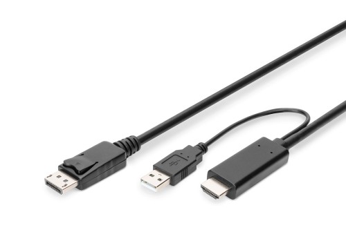 Kabel adapter HDMI 4K 30Hz zasilanie USB A na DisplayPort 2m - 2078043