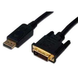 Kabel adapter DIGITUS DisplayPort z zatrzaskiem 1080p 60Hz FHD Typ DP/DVI-D (24+1) M/M 2m