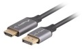Lanberg CA-DPHD-20CU-0018-BK adapter kablowy 1,8 m DisplayPort HDMI Typu A (Standard) Czarny, Srebrny - 2664954