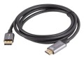 Lanberg CA-DPHD-20CU-0018-BK adapter kablowy 1,8 m DisplayPort HDMI Typu A (Standard) Czarny, Srebrny - 2664955