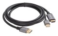 Lanberg CA-HDDP-20CU-0018-BK adapter kablowy 1,8 m DisplayPort HDMI + USB Czarny, Srebrny - 2664963