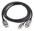 Lanberg CA-HDDP-20CU-0018-BK adapter kablowy 1,8 m DisplayPort HDMI + USB Czarny, Srebrny - 2664962