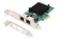DIGITUS KARTA SIECIOWA PCIE PRZEWODOWA 2X RJ45 GIGABIT 10/100/1000MBPS LOW PROFILE DN-10132 - 1947583