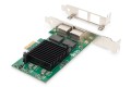 DIGITUS KARTA SIECIOWA PCIE PRZEWODOWA 2X RJ45 GIGABIT 10/100/1000MBPS LOW PROFILE DN-10132 - 2666189