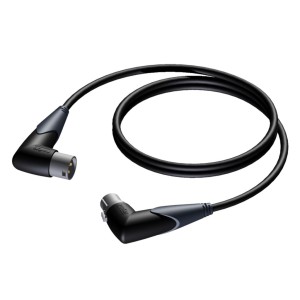 PROCAB KABEL MĘSKIE ZŁĄCZE KĄTOWE XLR – ŻEŃSKIE ZŁĄCZE KĄTOWE XLR, 5 M