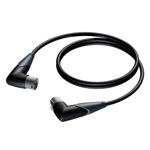 PROCAB KABEL MĘSKIE ZŁĄCZE KĄTOWE XLR – ŻEŃSKIE ZŁĄCZE KĄTOWE XLR, 5 M - 2666286