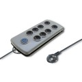 Qoltec 50162 ochrona przeciwprzepięciowa Szary 8 x gniazdo sieciowe 230 V 2,5 m - 2666803