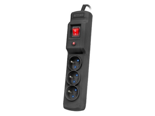 Armac Multi M3 | Listwa zasilająca | przeciwprzepięciowa, 3 gniazda, przewód 3m, czarna - 2666814