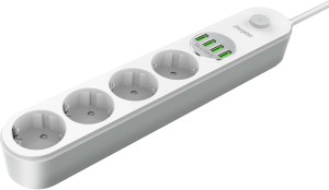 Energizer EPB2500W01EU rozgałęziacz 2 m 3 x gniazdo sieciowe Wewnętrzna Biały, Czarny