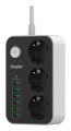 Energizer EPB2500W01EU rozgałęziacz 2 m 3 x gniazdo sieciowe Wewnętrzna Biały, Czarny - 2666826